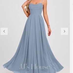 A-line Sweetheart Floor-Length Chiffon Prom Dresses With Pleated